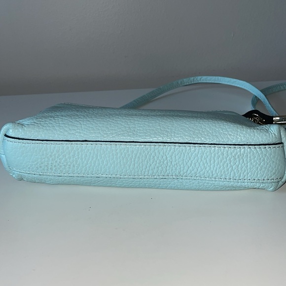 A. Bellucci Italian Leather Crossbody Baby blue and Gold Tone Hardware Small - Picture 3 of 9